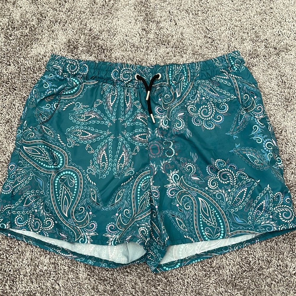 Drawstring Waist Swim Trunks